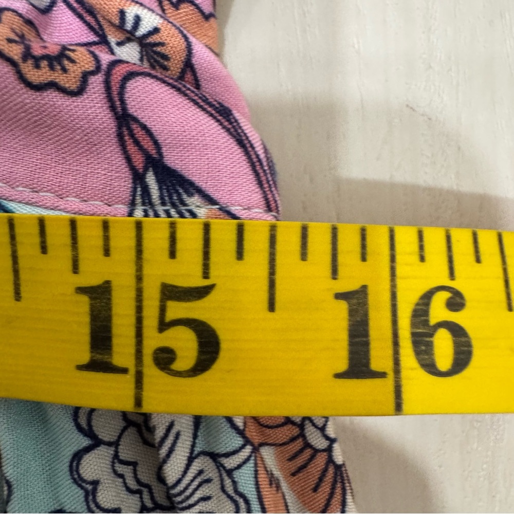 Floral Green & Pink Dress Boho Flowy Beach Tassel Lightweight Women's Small 4/6 - Picture 15 of 16